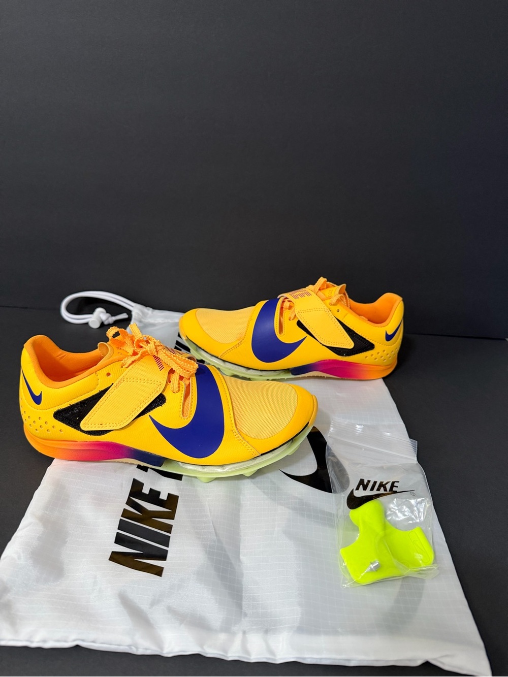 Nike Long Jump Elite  Indigo Burst Yellow Purple FZ9326-800  Men’s Size 5.5/W 7